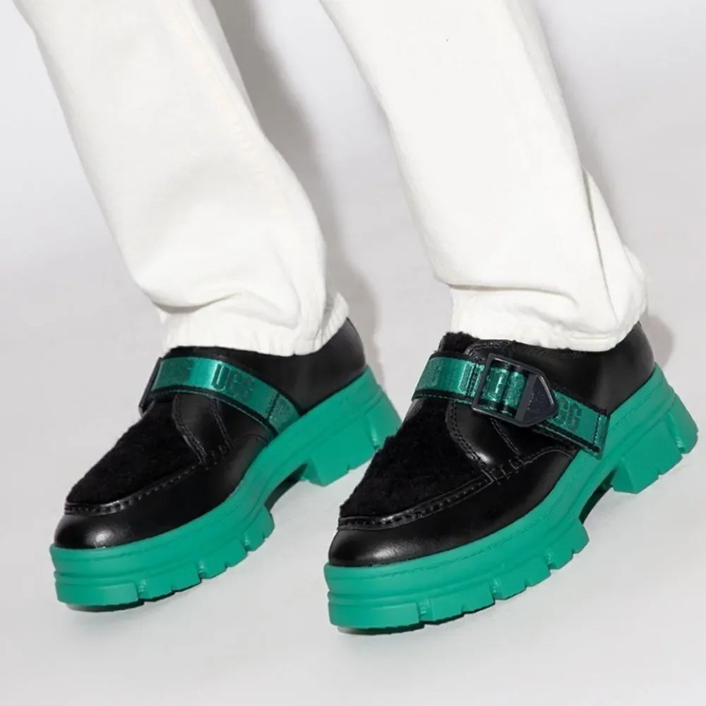 NEW UGG ASHTON SHOE PLUSH EMERALD GREEN WATERPROOF LEATHER SHOES S2